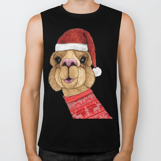 Alpaca Christmas Biker Tank