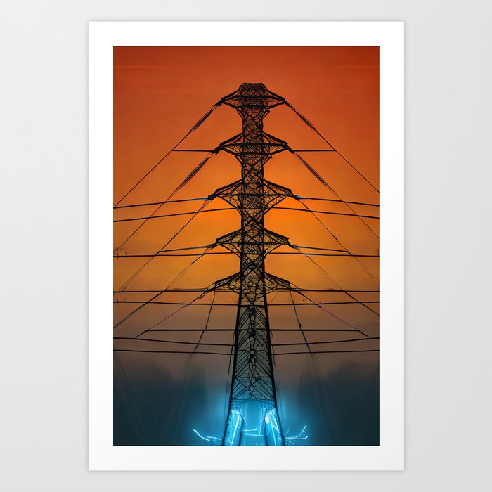 Sunset Pylon Art Print