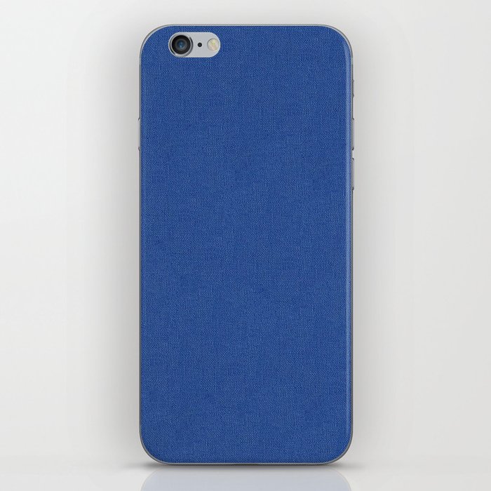 Indigo Blue Color Texture Woven Linen iPhone Skin