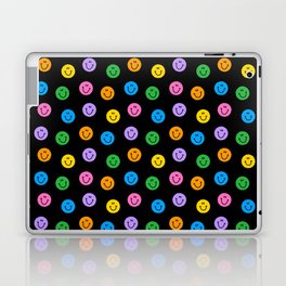 Funny happy face colorful cartoon seamless pattern Laptop Skin