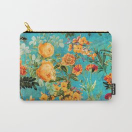Vintage & Shabby Chic - Blue Botanical Flowers Summer Day  Carry-All Pouch