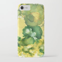 Abstract Greens Floral Alcohol Ink iPhone Case