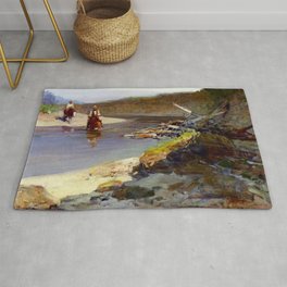 “Crossing the Snowy River” by Frank Tenney Johnson Rug