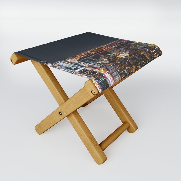 NYC Night Skyline | Photography in New York City Folding Stool