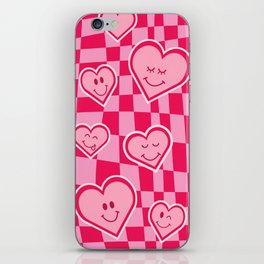 Happy Smiley Face Hearts  iPhone Skin