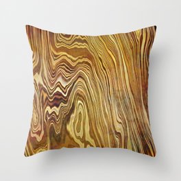 Yellow brown textured shiny wooden surface Throw Pillow