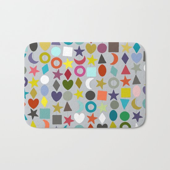 geo garland silver Bath Mat