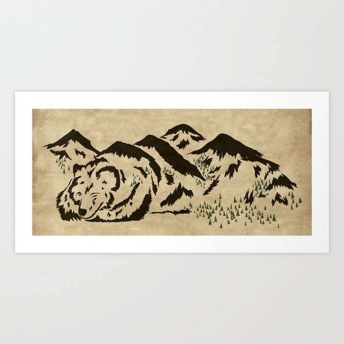 Sleepy Bear Mountain Art Print