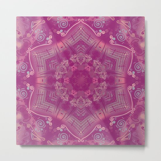 Cherry Mandala Metal Print