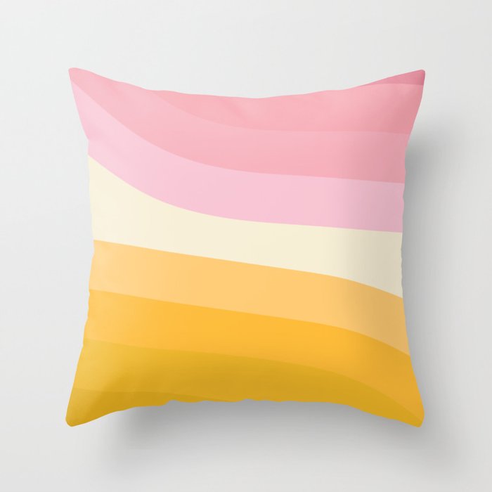 Retro Mustard Pink Design Throw Pillow