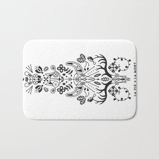 La Vie + La Mort: Black Ink Bath Mat