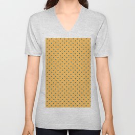 Cute Orange And Blue Polka Dot Pattern,Retro,circle,dotted,abstract,Simple,Minimal,Chic, V Neck T Shirt