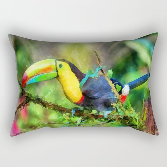 Toucan watercolor Rectangular Pillow