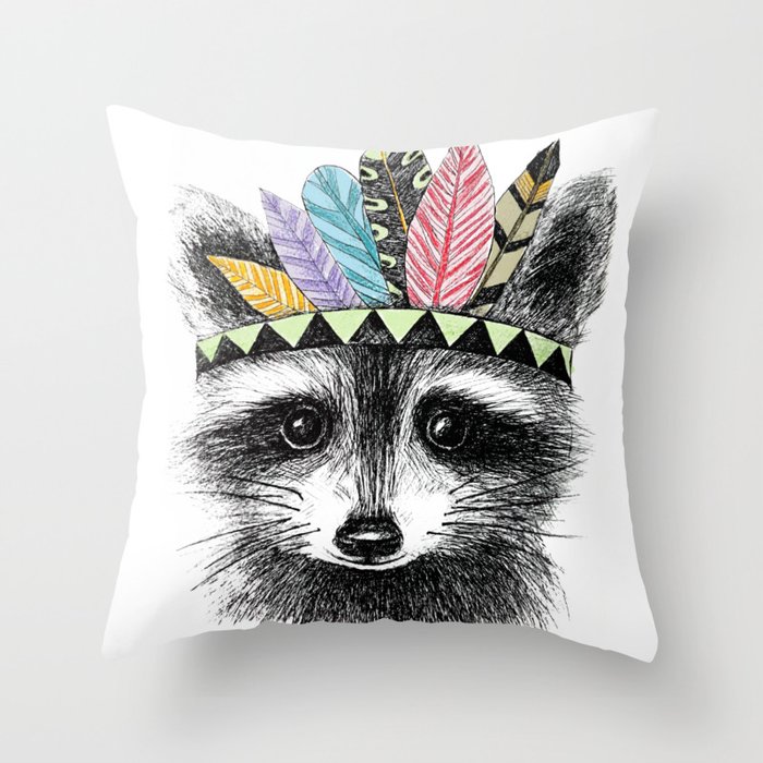 raccoon Throw Pillow