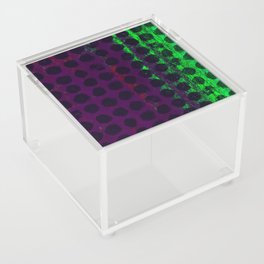 dark purple and green paint dots daubs Acrylic Box