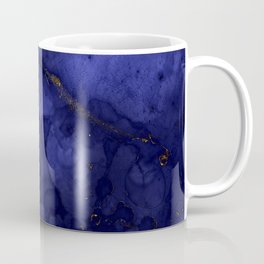 Gold Blue Indigo Malachite Marble Coffee Mug