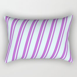 [ Thumbnail: Light Cyan and Orchid Colored Lined/Striped Pattern Rectangular Pillow ]
