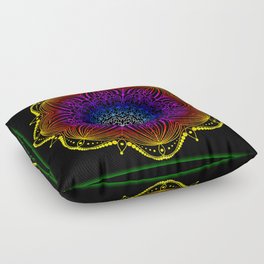 Gypsy Carnival Lights Mandala Floor Pillow