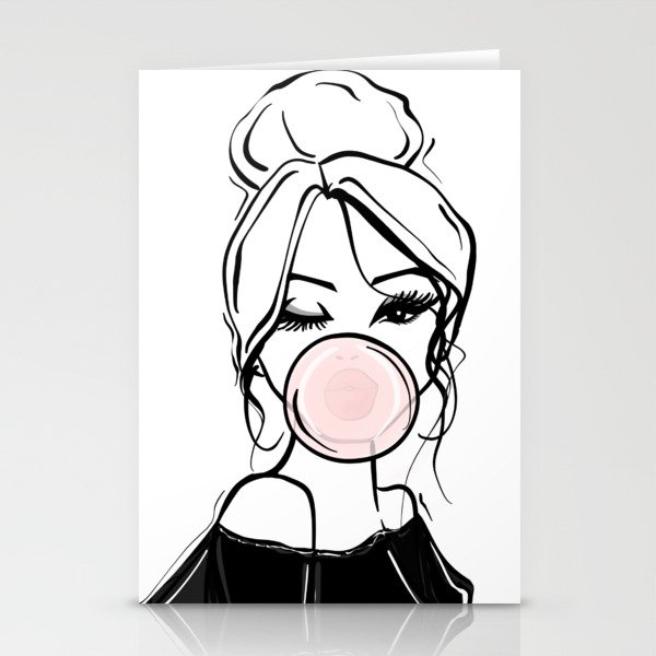 Bubble Gum Wink Stationery Cards