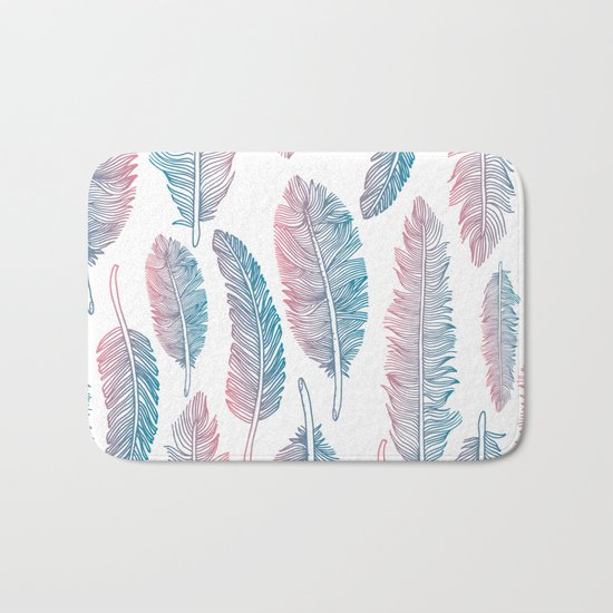 Boho feathers Bath Mat
