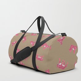 Year of the Tiger in Pop Pink and Tan Duffle Bag