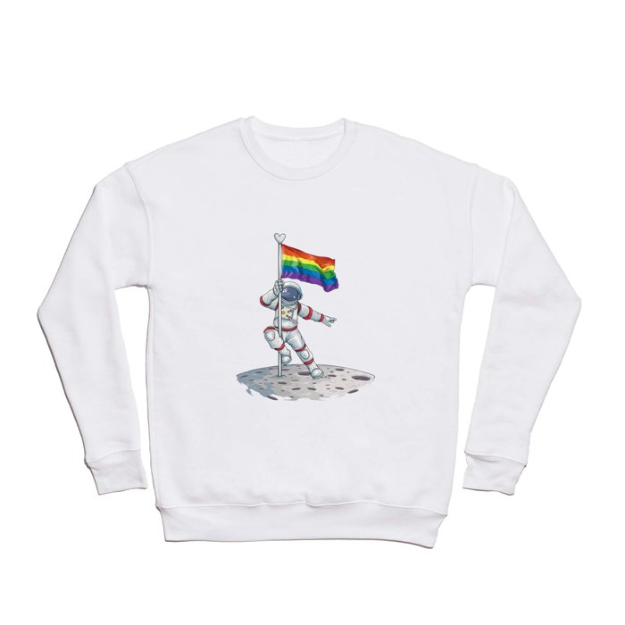 Astronaut rainbow flag Love is Love LGBT lesbian gay Crewneck Sweatshirt