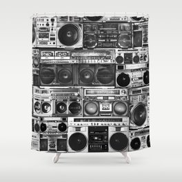 house of boombox Shower Curtain
