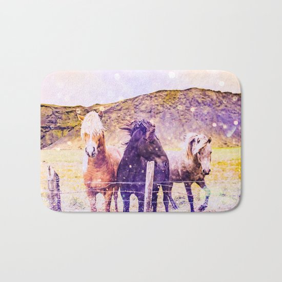 Southwest Horse Ranch Horses Bath Mat