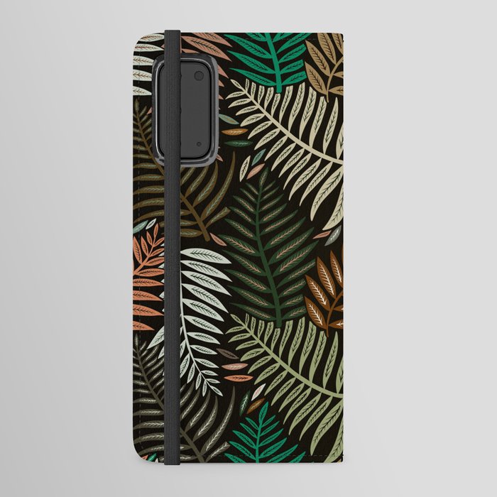 Palm Pattern – Khaki Green Android Wallet Case