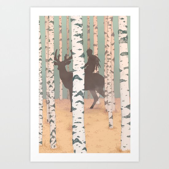 Fantasy print, Folk art print, original artwork , Giclee art print , A4 print Art Print