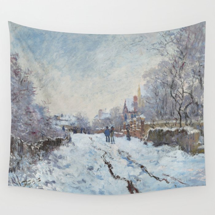 Snow Scene at Argenteuil - Claude Monet Wall Tapestry