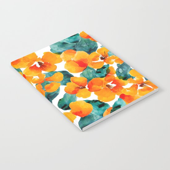orange floral Notebook
