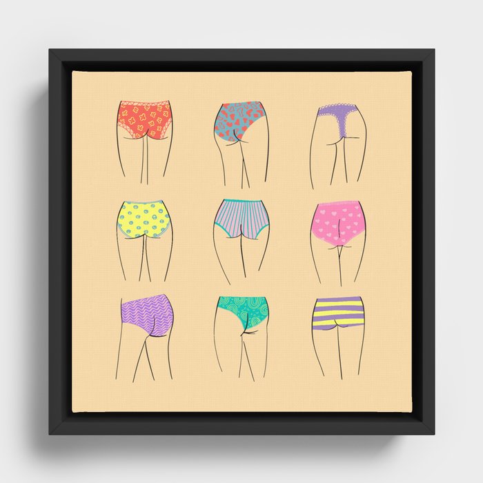 Butts Women Underwear Panty Framed Canvas