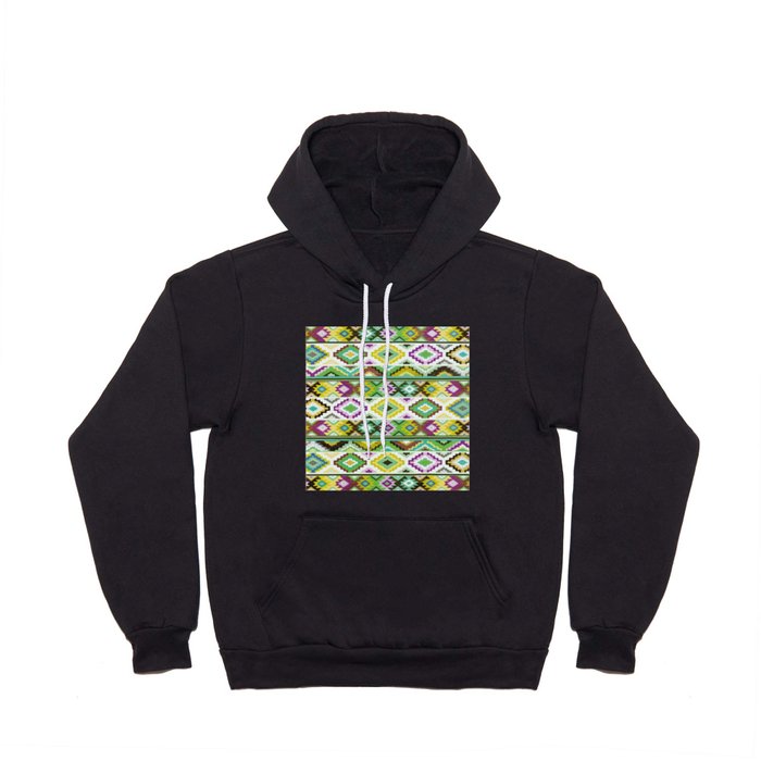 Green geometric aztec pattern colorful decoration mexican clothes ethnic boho chic Hoody
