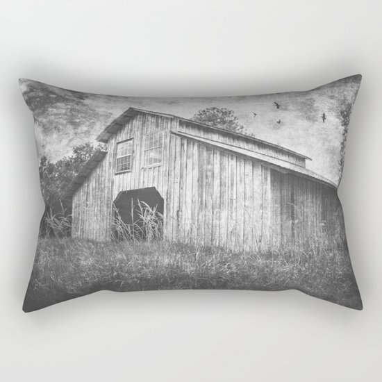 Country Barn B&W Rectangular Pillow