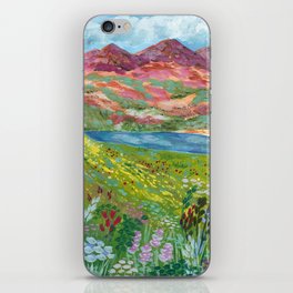 Mountain Lake with Summer Flowers iPhone Skin