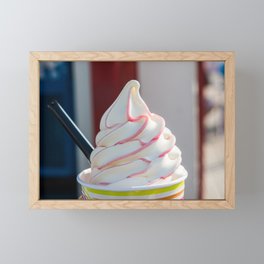 Soft serve colorful stripes in vanilla ice cream Framed Mini Art Print