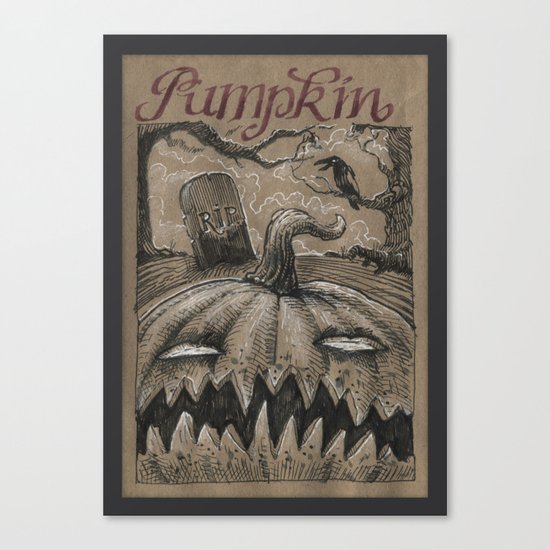 Pumpkin (Drawlloween 1/31) Canvas Print