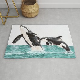 Orca whales Keiko and Morgan  Rug