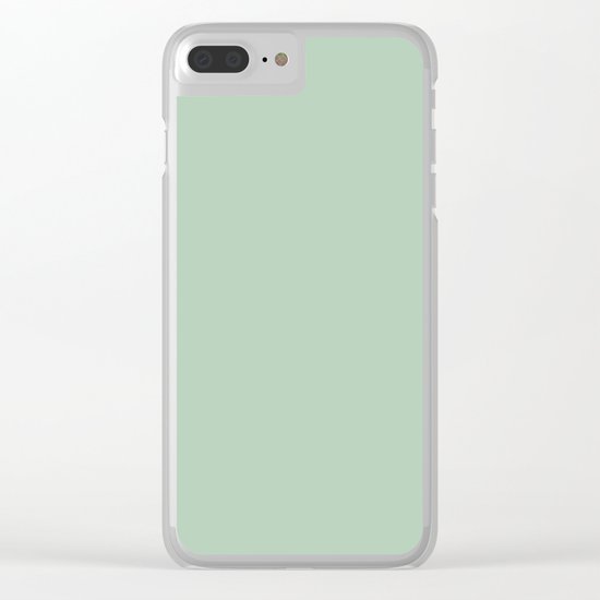 Simply Pastel Cactus Green Clear iPhone Case