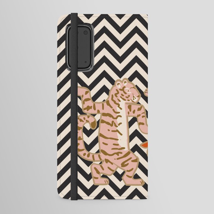 Dancing tiger Zig zag tiger – black and white Android Wallet Case