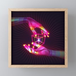 Psychedelic Energy Hands 6 (GIF) Framed Mini Art Print