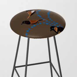 Birds on a Branch - Brown and Blue Bar Stool