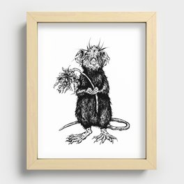 Rat with Flower #4 Recessed Framed Print