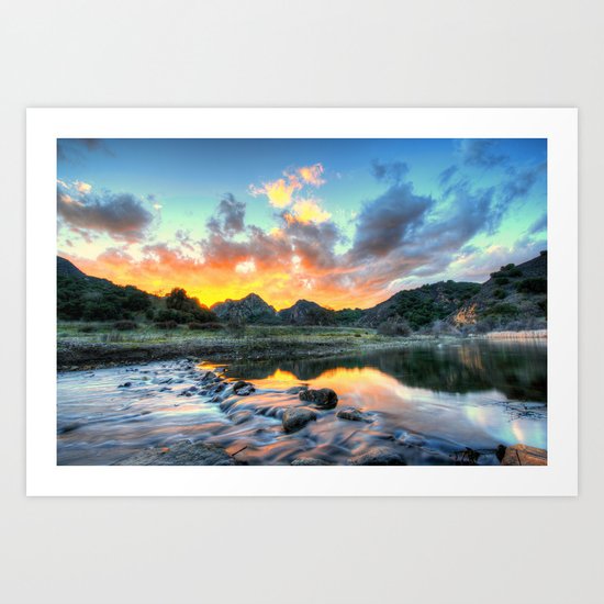 Sunset Landscape #river Art Print