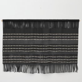 Black and Ivory Ethnic Spotted Striped Wall Hanging