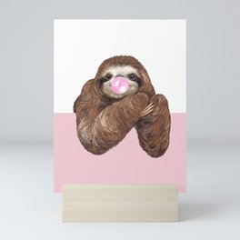 hi! Bubble Gum Sloth Mini Art Print