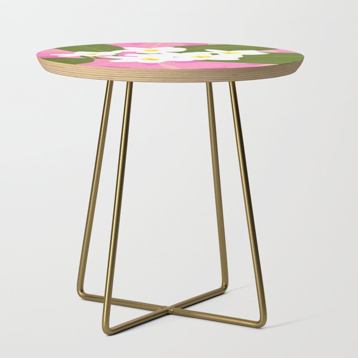 Jungle Flowers Retro Modern Tropical Pinks Side Table