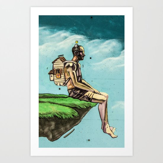Man on the rock 5 Art Print