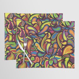 Colorful Retro Abstract Paisley Placemat
